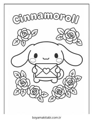 Cinnamoroll boyama sayfası – boyama çalışması, yaratıcılığı geliştirir