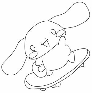 Cinnamoroll boyama sayfası,  coloring page, Cinnamoroll Kaykay Çizimi, 