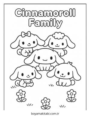 Cinnamoroll boyama sayfası – evde etkinlik, ücretsiz yazdır