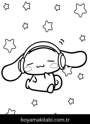 Cinnamoroll boyama sayfası – sevimli karakter, sanatsal çalışma