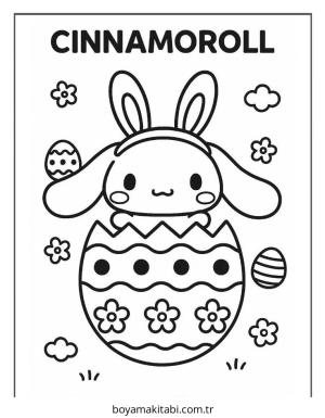 Cinnamoroll boyama sayfası – basit çizim, kolay boyama