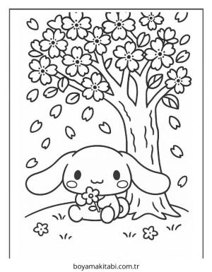 Cinnamoroll boyama sayfası – evde etkinlik, ücretsiz yazdır