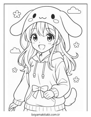 Cinnamoroll boyama sayfası – boyama etkinliği, çocuk aktivitesi