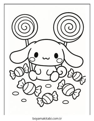 Cinnamoroll boyama sayfası – eğitici aktivite, yaratıcılık