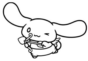 Cinnamoroll boyama sayfası,  coloring page, Cinnamoroll Cupid’i çiz, 