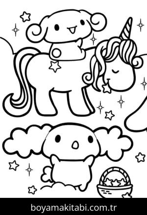 Cinnamoroll boyama sayfası – eğitici aktivite, yaratıcılık