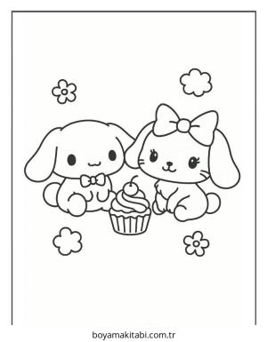 Cinnamoroll boyama sayfası – yaratıcılık, eğlenceli etkinlik