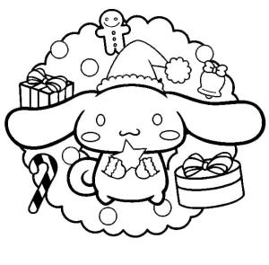 Cinnamoroll boyama sayfası,  coloring page, Noel’de Cinnamoroll çiz, 