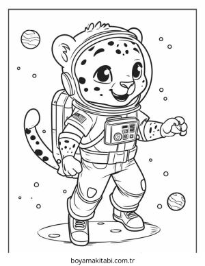 Çita boyama sayfası – çizgi film temalı, basit çizim