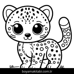 Çita boyama sayfası – eğlenceli etkinlik, el becerilerini geliştirir