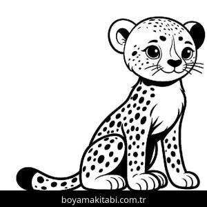 Çita boyama sayfası – çizgi film temalı, basit çizim