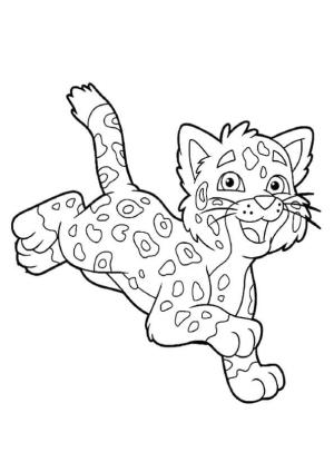 Çitanın boyama sayfası,  coloring page, Bebek Çita Zıplama, 