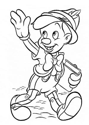 Çizgi Film Karakterleri boyama sayfası,  coloring page, Pinocchio gülümseyerek, 