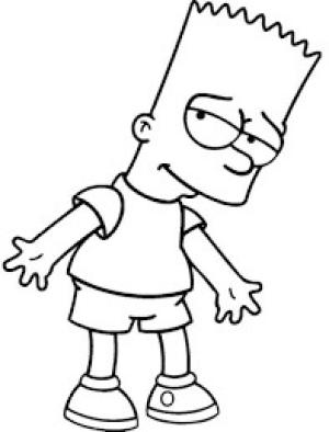 Çizgi Film Karakterleri boyama sayfası,  coloring page, Bart Simpson, 