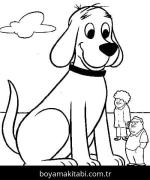 Clifford boyama sayfası – basit çizim, kolay boyama