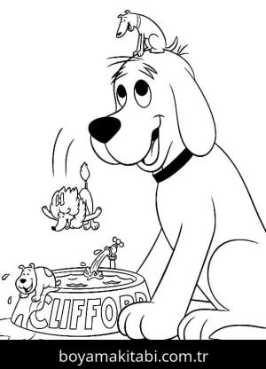 Clifford boyama sayfası – renkli çizimler, okul öncesi