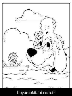 Clifford boyama sayfası – basit çizim, kolay boyama