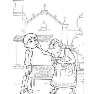 Coco boyama sayfası,  coloring page, Abuelita Elena ve Miguel, 