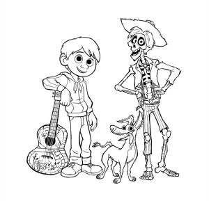 Coco boyama sayfası,  coloring page, Miguel ve Arkadaşları, 