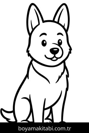 Çoban Köpeği boyama sayfası – el becerilerini geliştirir, boyama çalışması