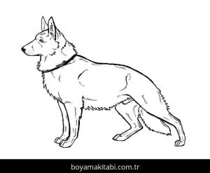 Çoban Köpeği boyama sayfası – el becerilerini geliştirir, boyama çalışması