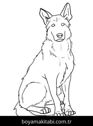 Çoban Köpeği boyama sayfası – keyifli zaman, renkli çizimler