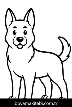 Çoban Köpeği boyama sayfası – sanatsal çalışma, çocuklar için