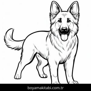 Çoban Köpeği boyama sayfası – çizgi film temalı, basit çizim