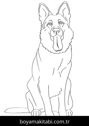 Çoban Köpeği boyama sayfası – el becerilerini geliştirir, boyama çalışması