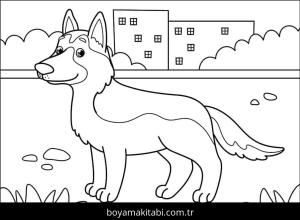 Çoban Köpeği boyama sayfası – çocuklar için, çizgi film temalı