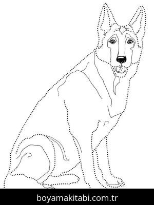 Çoban Köpeği boyama sayfası – sevimli karakter, sanatsal çalışma