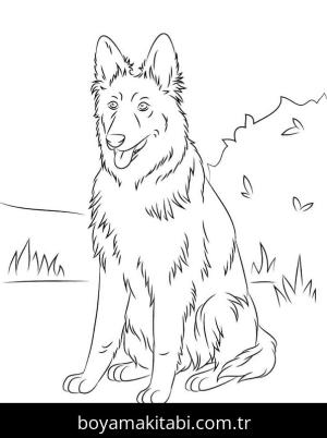 Çoban Köpeği boyama sayfası – basit çizim, kolay boyama