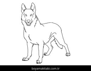Çoban Köpeği boyama sayfası – sevimli karakter, sanatsal çalışma