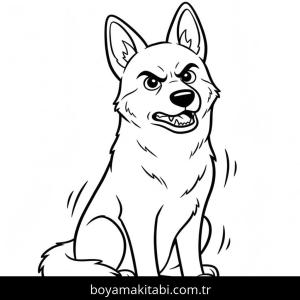 Çoban Köpeği boyama sayfası – basit çizim, kolay boyama