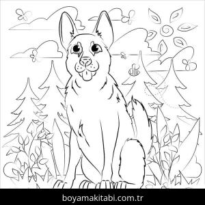 Çoban Köpeği boyama sayfası – boyama çalışması, yaratıcılığı geliştirir