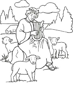 Çoban boyama sayfası,  coloring page, Çoban Olarak Davut, 