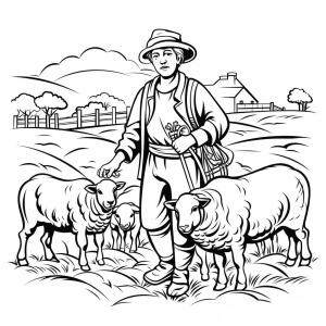 Çoban boyama sayfası,  coloring page, Resim çoban kolay, 