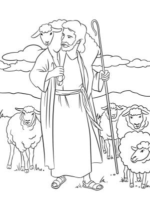 Çoban boyama sayfası,  coloring page, İyi çoban, 