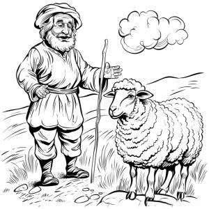 Çoban boyama sayfası,  coloring page, Yaşlı Çoban, 