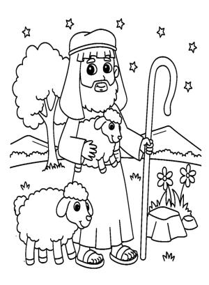 Çoban boyama sayfası,  coloring page, Kuzucuklu Hristiyan Çoban, 