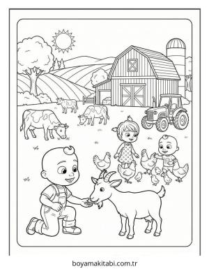 CoComelon boyama sayfası – eğitici aktivite, yaratıcılık