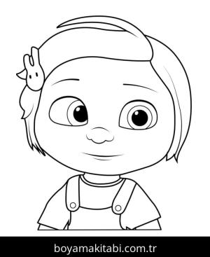 CoComelon boyama sayfası – sevimli karakter, sanatsal çalışma