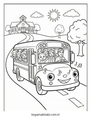 CoComelon boyama sayfası – renkli çizimler, okul öncesi