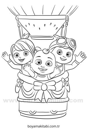 CoComelon boyama sayfası – sanatsal çalışma, çocuklar için