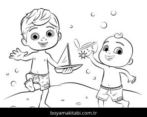 CoComelon boyama sayfası – boyama çalışması, yaratıcılığı geliştirir