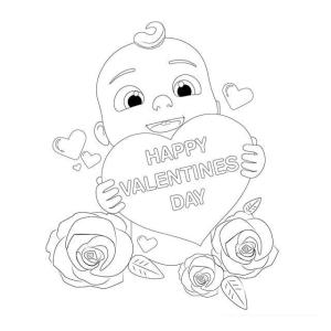 CoComelon boyama sayfası,  coloring page, Cocomelon Sevgililer Günü boyama sayfası, 