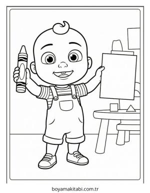 CoComelon boyama sayfası – evde etkinlik, ücretsiz yazdır