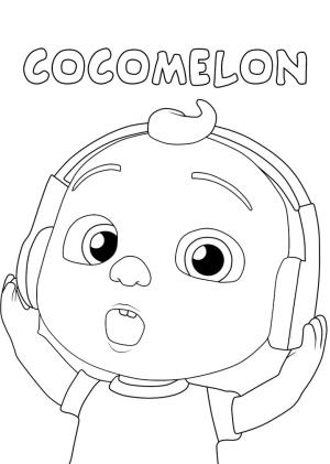 CoComelon boyama sayfası,  coloring page, Kulaklıklı Küçük Johnny boyama oyunu, 