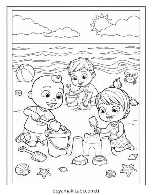 CoComelon boyama sayfası – el becerilerini geliştirir, boyama çalışması