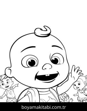 CoComelon boyama sayfası – eğitici aktivite, yaratıcılık